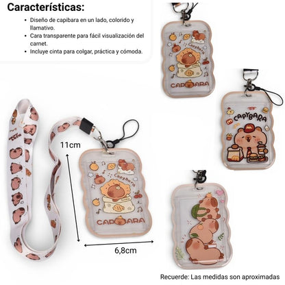 PORTACARNET PLASTICO CAPYBARA MULTICOLORES DIM:6X11