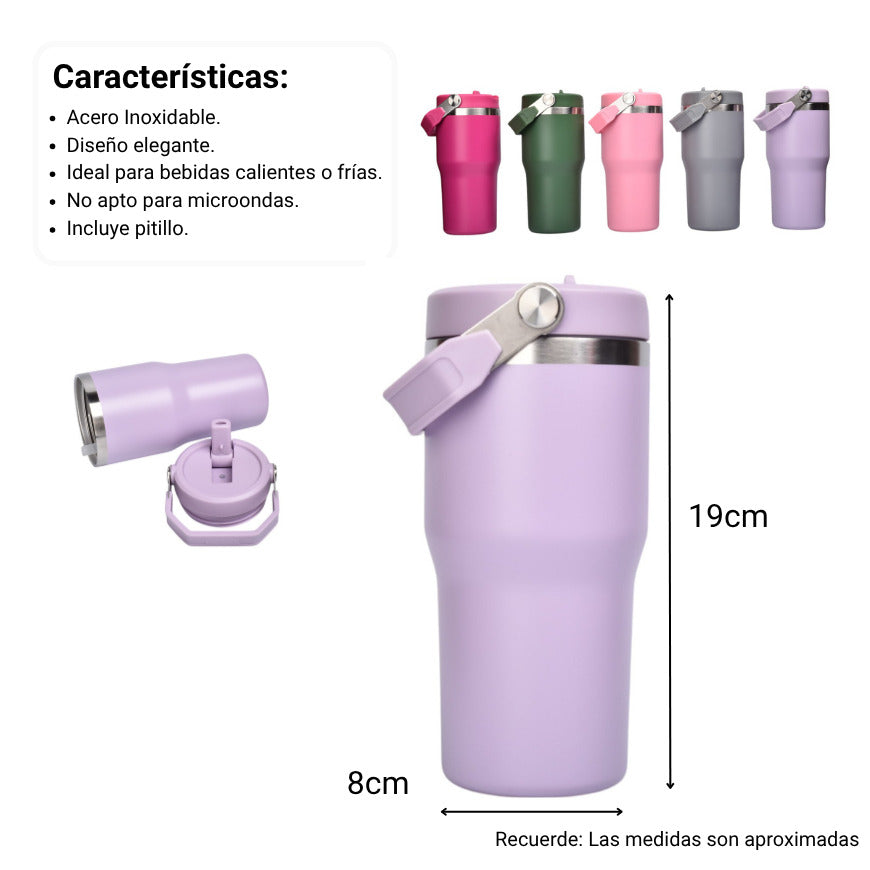 termo acero inoxidable 600ml dim:8x8x19