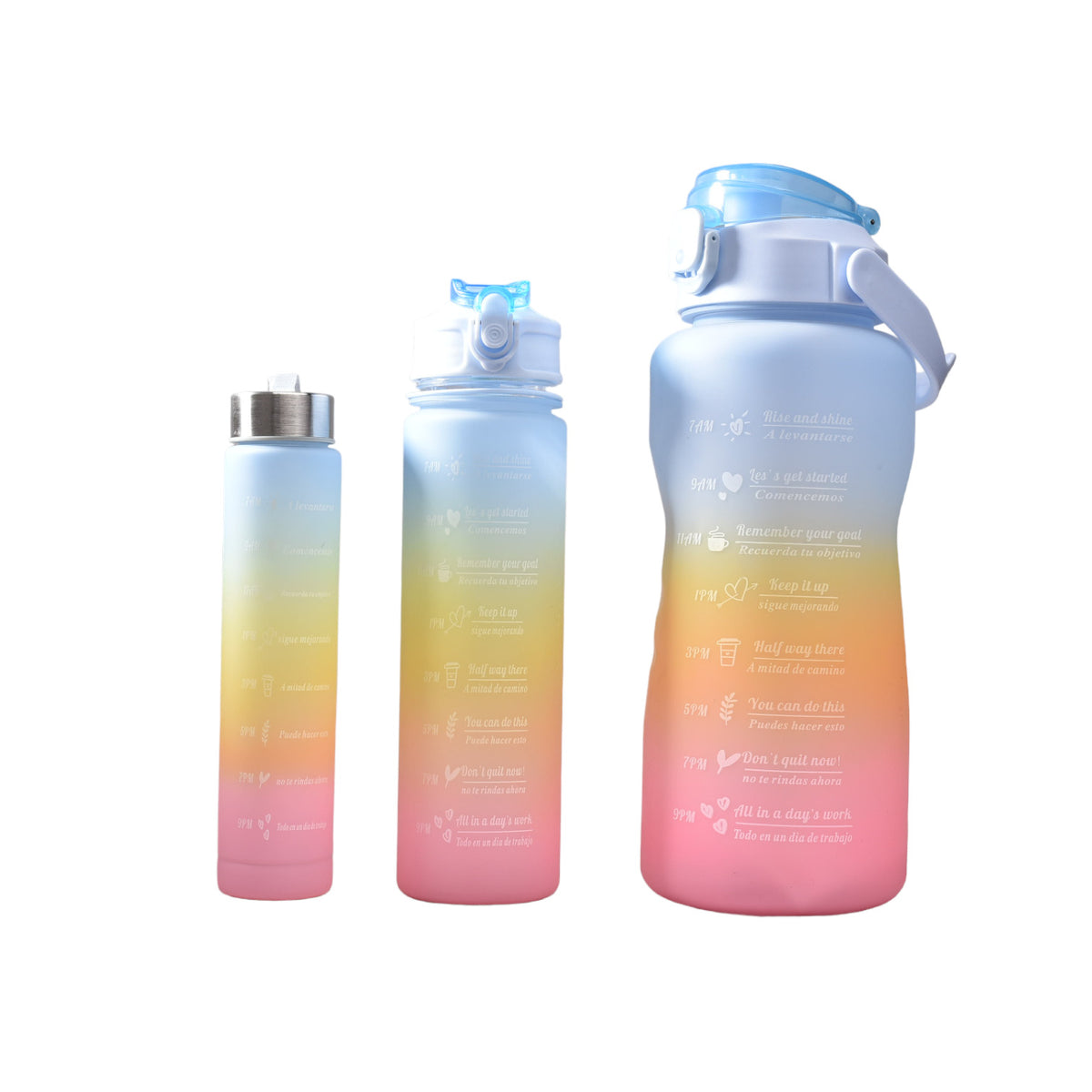 set botella de agua x 3 und