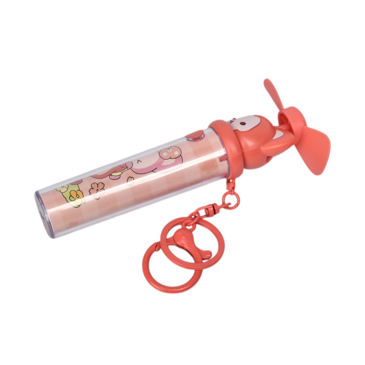 llavero plastico forma de ventilador rojo dim:13x2x2