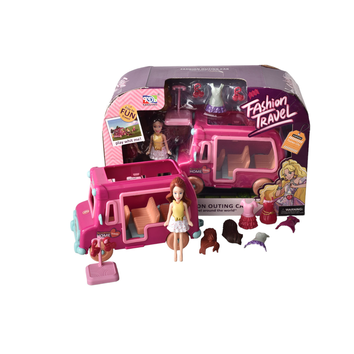 carro de juego camper con accesorios dim:23x16x8