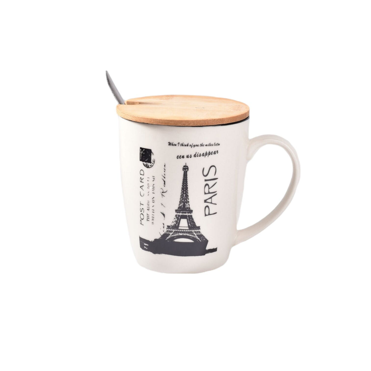 mug pocillo con cuchara ceramica