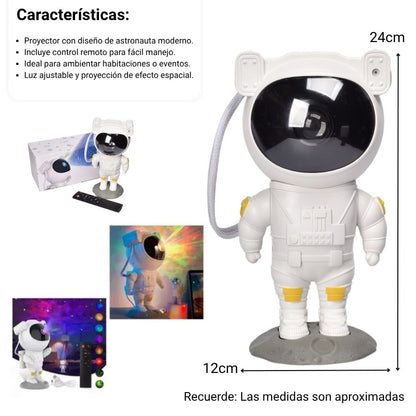 PROYECTOR CON CABLE USB RECARGABLE FORMA ASTRONAUTA PLASTICO