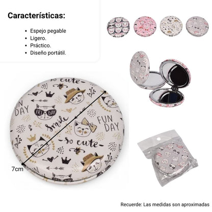 ESPEJO REDONDO PEQUEÑO DE CARTERA MUÑECAS