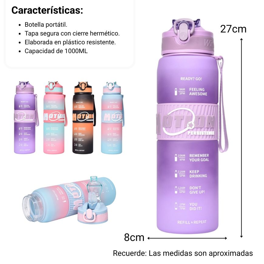 botella de agua 1000ml plastica