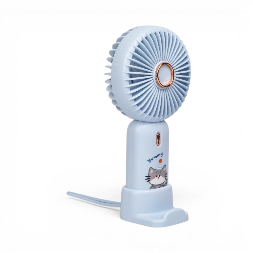 ventilador muñeco recargable plastico con cable usb dim:17x8x4