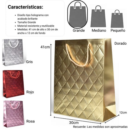 BOLSA REGALO VARIOS COLORES DIM:30X41X12