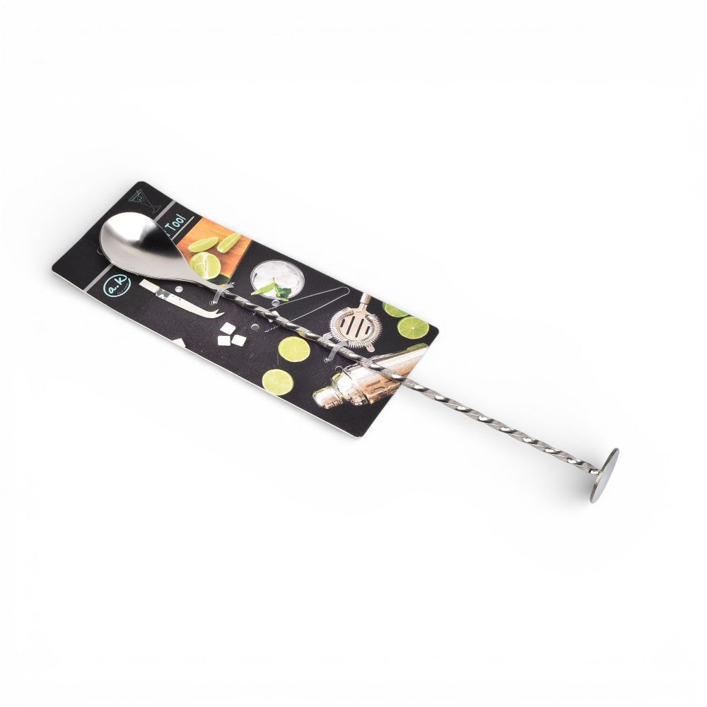 batidor de cocteleria acero plateado dim:25x2x2