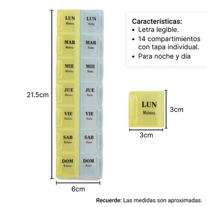 ORGANIZADOR DE PASTILLAS SEMANAL DIM:6*20CM