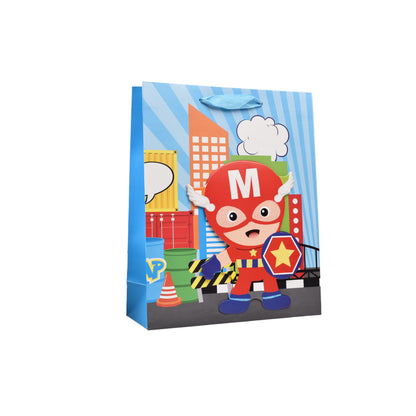 BOLSA REGALO EN PAPEL SUPERHEROE TAMAÑO MEDIANO