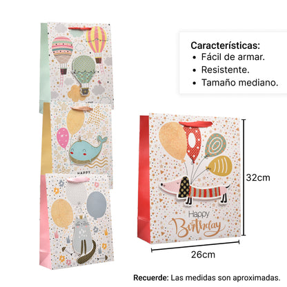 BOLSA REGALO EN PAPEL TAMAÑO (M) MEDIANO