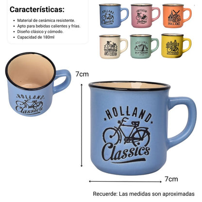 MUG POCILLO CERAMICA 180ML DIM:7X7X8