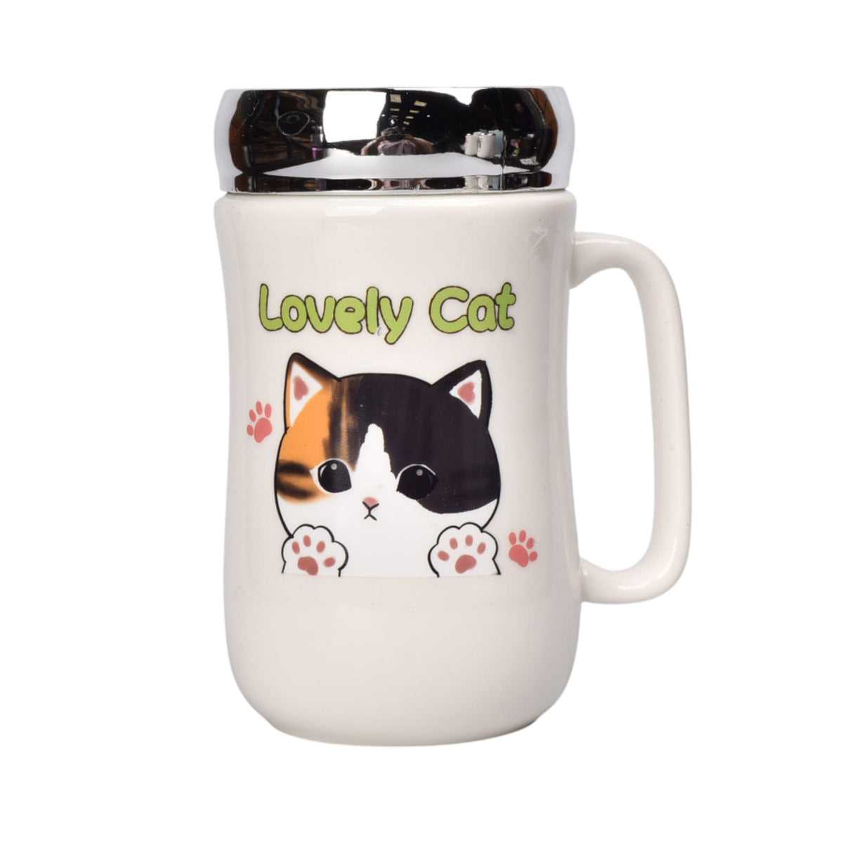 mug pocillo ceramica tapa espejo gatos 450ml