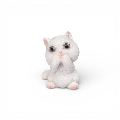 ADORNO RESINA BLANCO DISEÑO GATO DIM:3X5X3