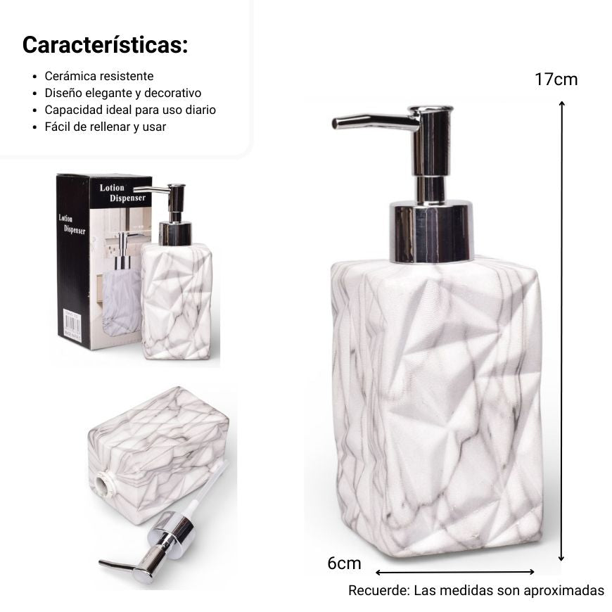 dispensador para jabon liquido ceramica dim:17x6x6