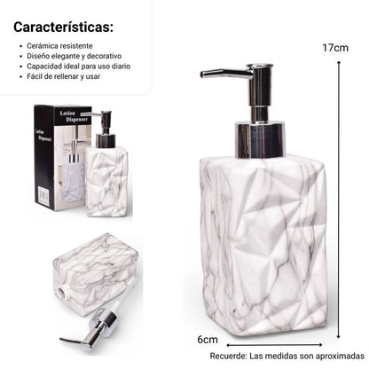 DISPENSADOR PARA JABON LIQUIDO CERAMICA DIM:17X6X6
