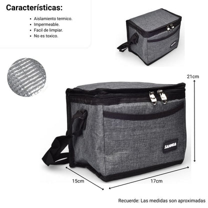 LONCHERA TERMICA POLIESTER PARA ALMUERZO DIM:21X15X16