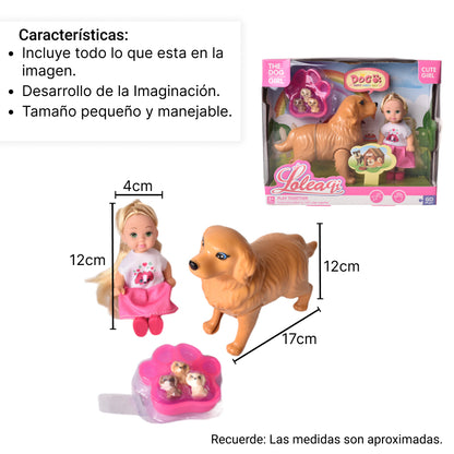 JUGUETE MUÑECA CON ANIMALES PLASTICA