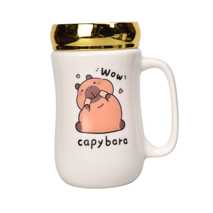 MUG POCILLO CERAMICA TAPA ESPEJO CAPYBARA 380ML