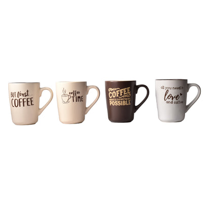 MUG POCILLO CERAMICA 400ML CON LETRAS