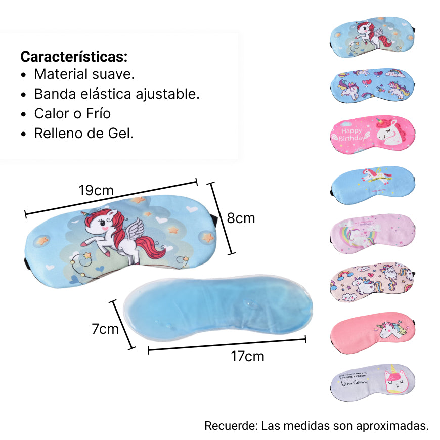 mascara cubre ojos, antifaz para dormir unicornio