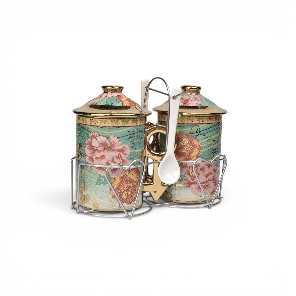 set tetera 2pcs con cuchara y base 260ml