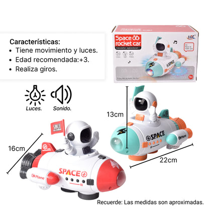 JUGUETE ASTRONAUTA DE PLASTICO CON MOVIMIENTO LUCES Y SONIDO