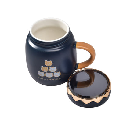 MUG POCILLO CON TAPA CERAMICA