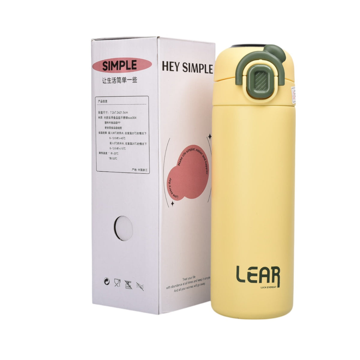termo acero inoxidable 420ml con medidor de temperatura dim:6x6x20