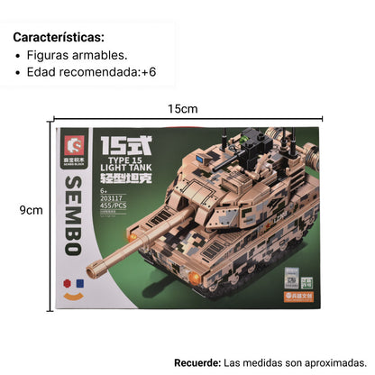 FICHAS DE ARMAR EJERCITO TANQUE DIM:37X26X6CM