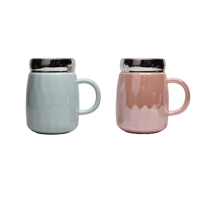 MUG POCILLO CON TAPA EN CERAMICA
