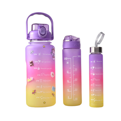 SET BOTELLA MOTIVACIONAL DE AGUA POR 3 UNIDADES