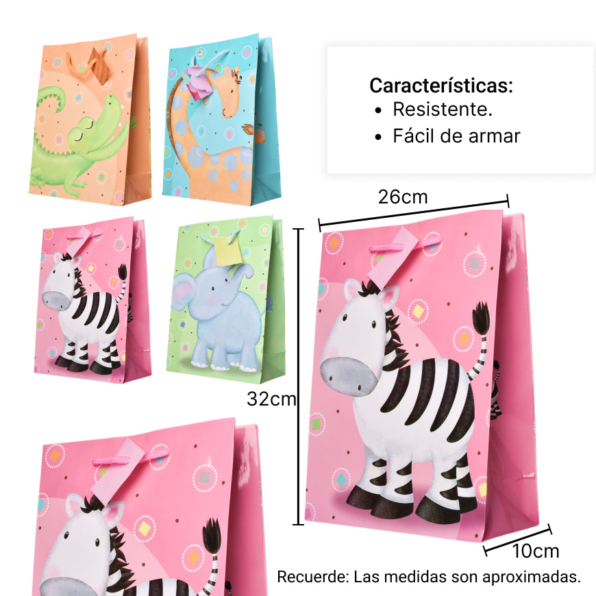 bolsa para regalo diseño niño niña de papel dim:26x32x10