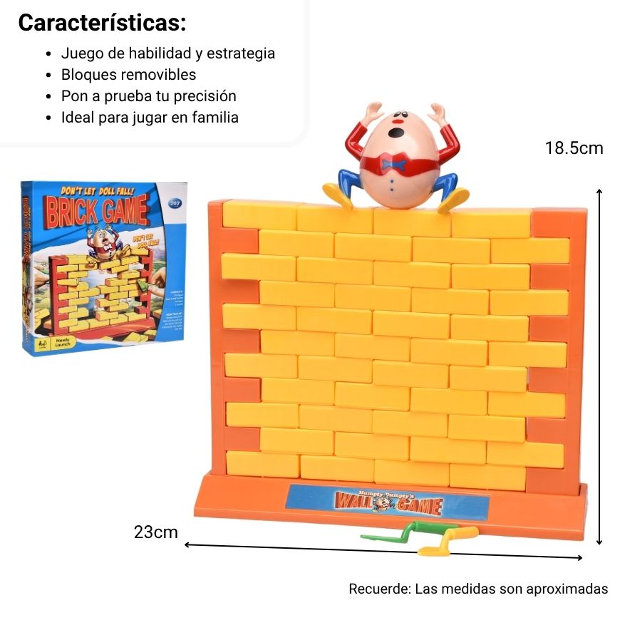 juego de mesa rompe muro dim: 27*27*6cm