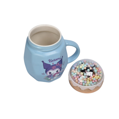 MUG POCILLO CON TAPA CERAMICA PERSONAJE 420ML DIM:8X13