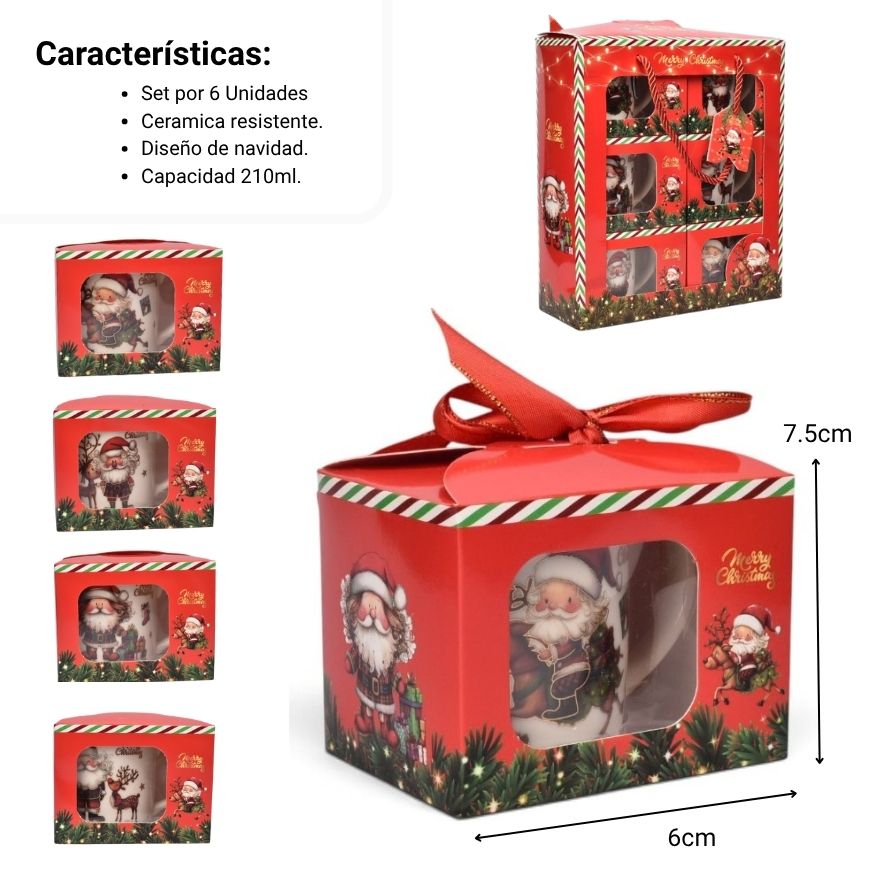 mug pocillo ceramica navidad 210ml