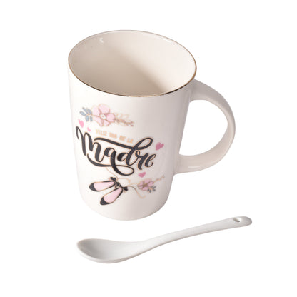 MUG POCILLO CON CUCHARA CERAMICA