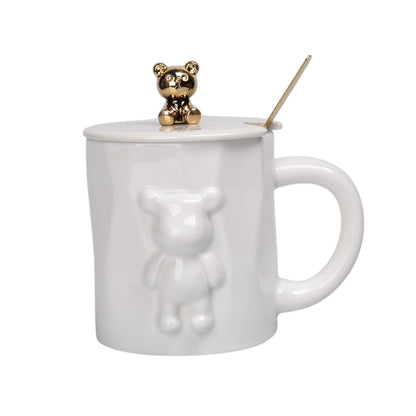 MUG POCILLO CON TAPA DE CERAMICA PERSONAJE 420ML DIM:9X9X9