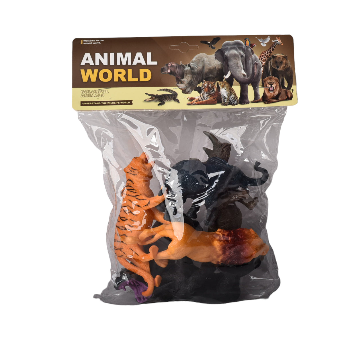 set animales salvajes juguete didactico plastico niños