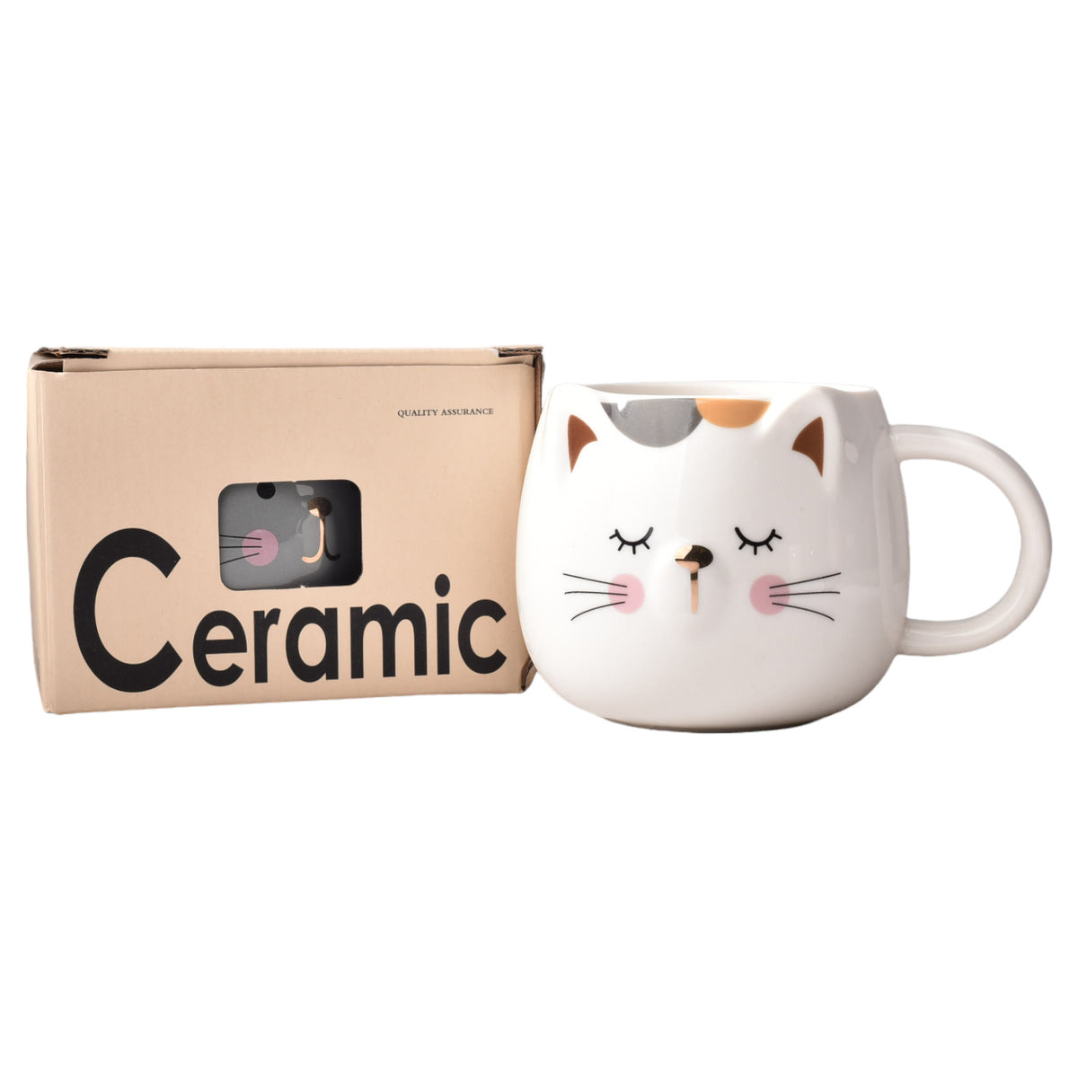 mug pocillo ceramica diseño de gato de 320ml dim:8x13x8