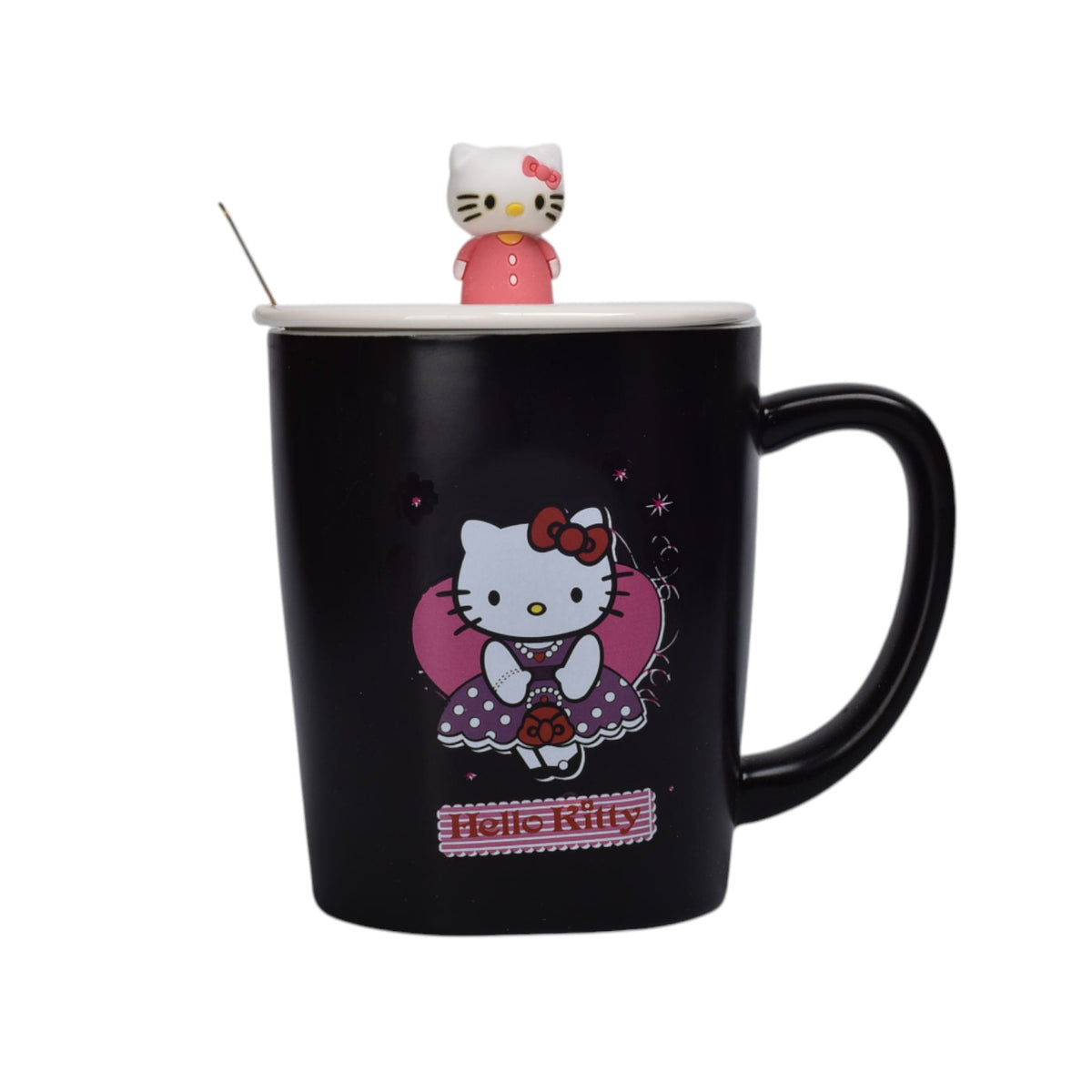 mug pocillo ceramica personaje con tapa de 420ml
