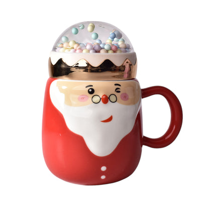 MUG POCILLO CERAMICA DE NAVIDAD CON TAPA