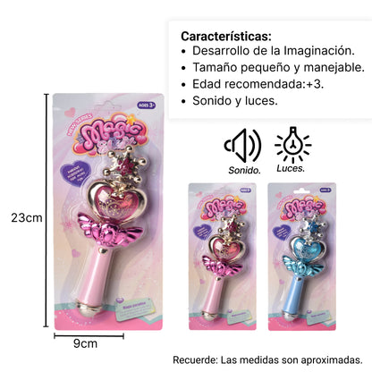 JUGUETE VARITA DE PRINCESA MAGICA DE PLASTICO LUCES SONIDO