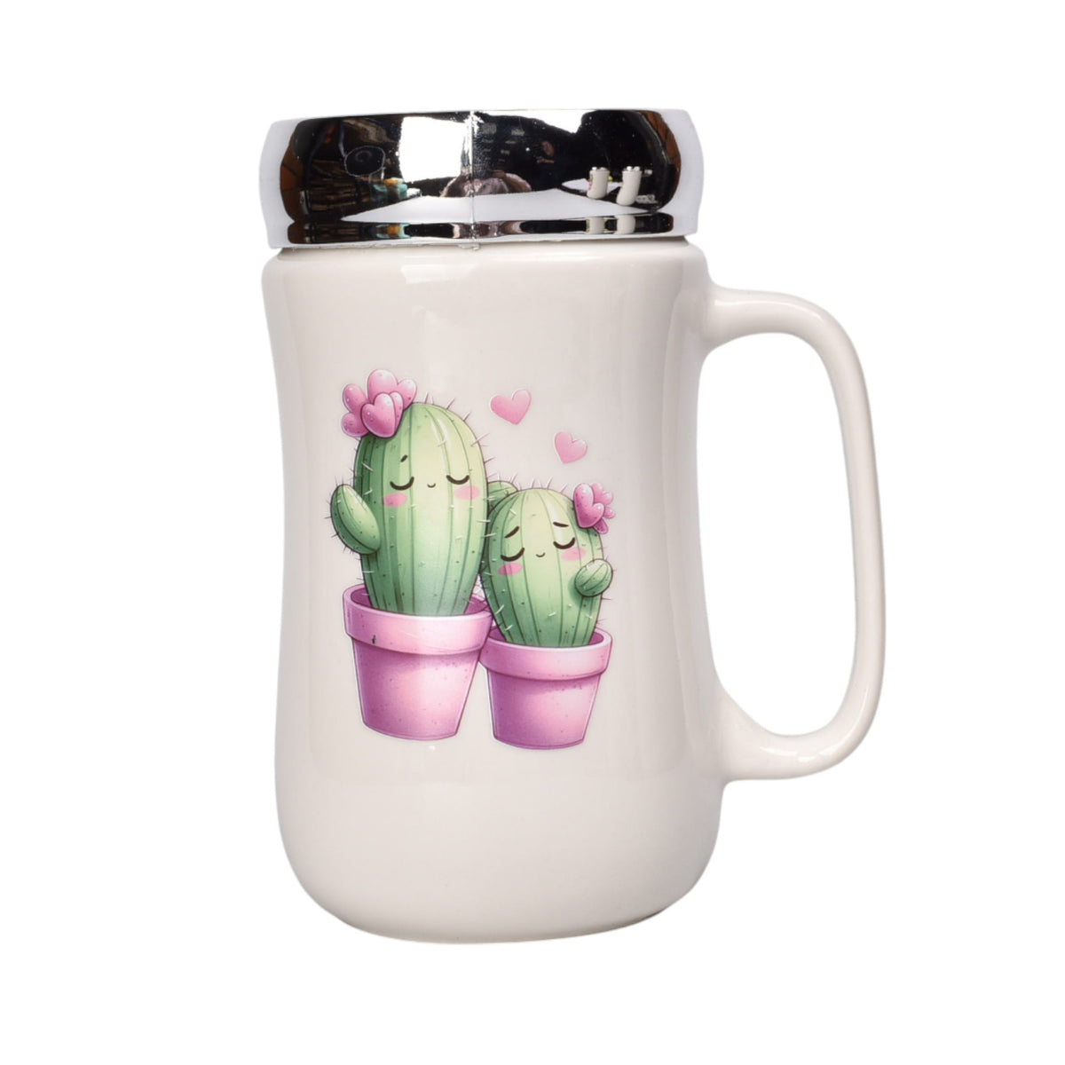mug pocillo ceramica tapa espejo captus 450ml
