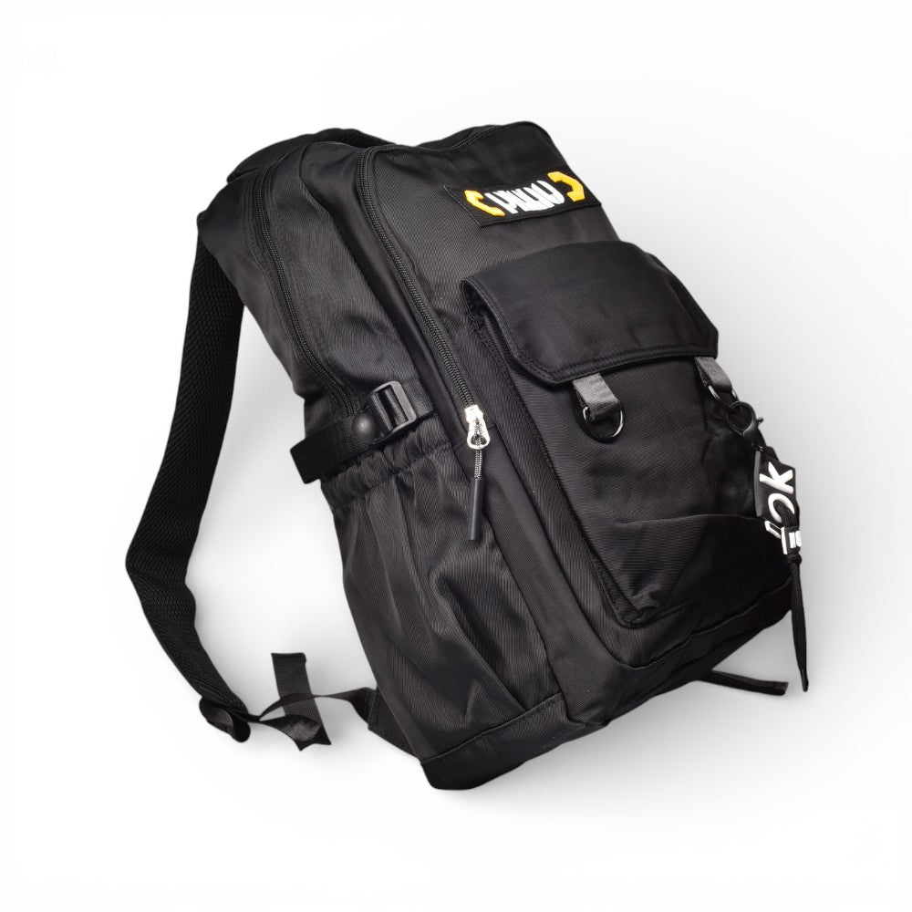 maleta morral negro y gris poliester dim:47x30x20