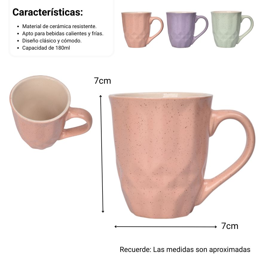 mug pocillo ceramica 180ml dim:7x7x8