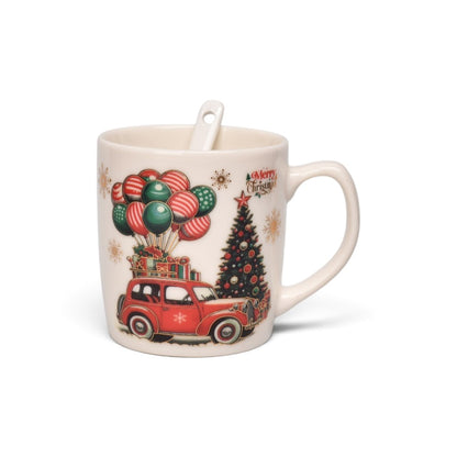 POCILLO SET CON CUCHARA NAVIDAD 210ML