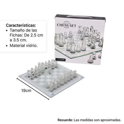 AJEDREZ DE CRISTAL DIM:19CM