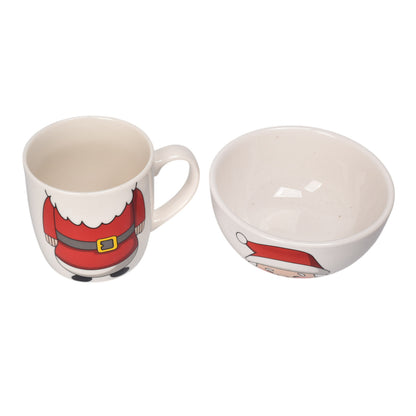 SET POCILLO NAVIDAD CON PLATO CERAMICA 350ML DIM8X8X9
