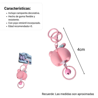 LLAVERO PLASTICO ROSADO DIM:4X4X3